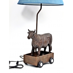 Lampa dekoracyjna z abażurem - krowa